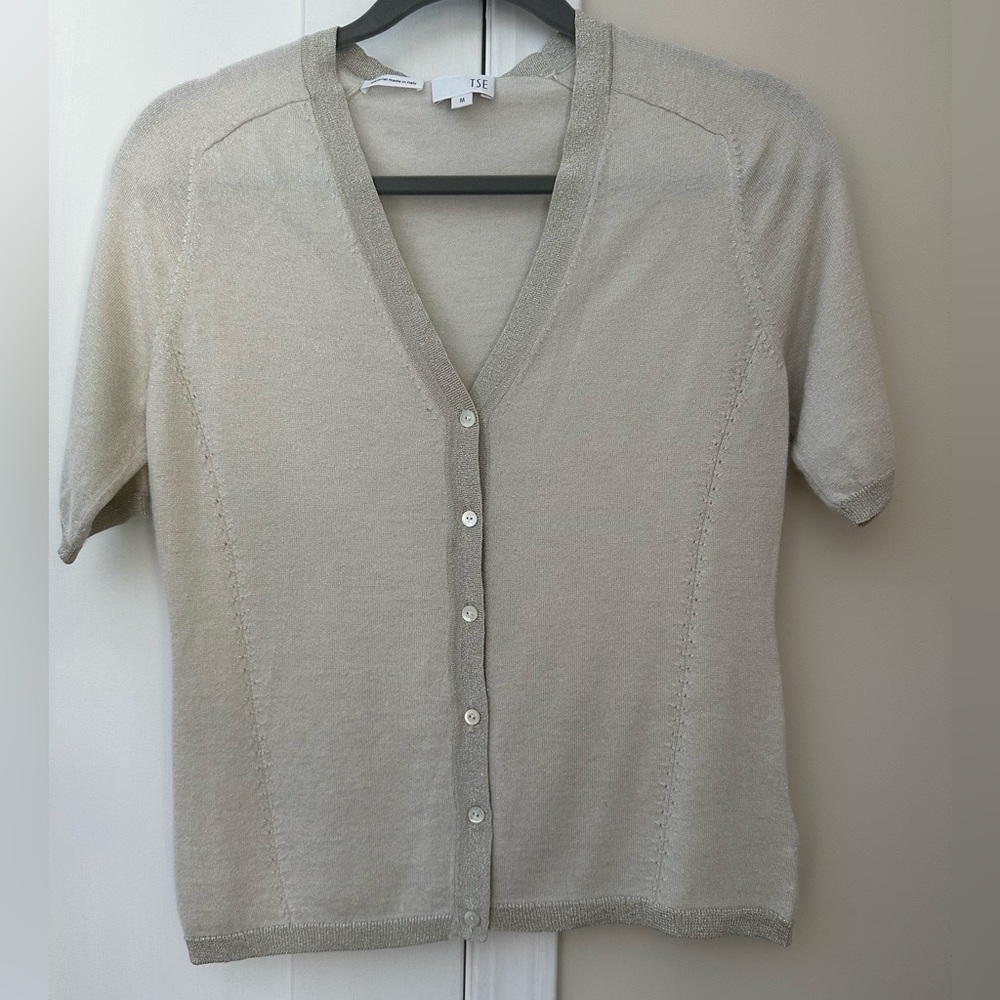 Tse Shortsleeved Top cashmere metallic blend S/M